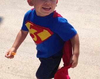 Superhero Birthday Shirt With Cape