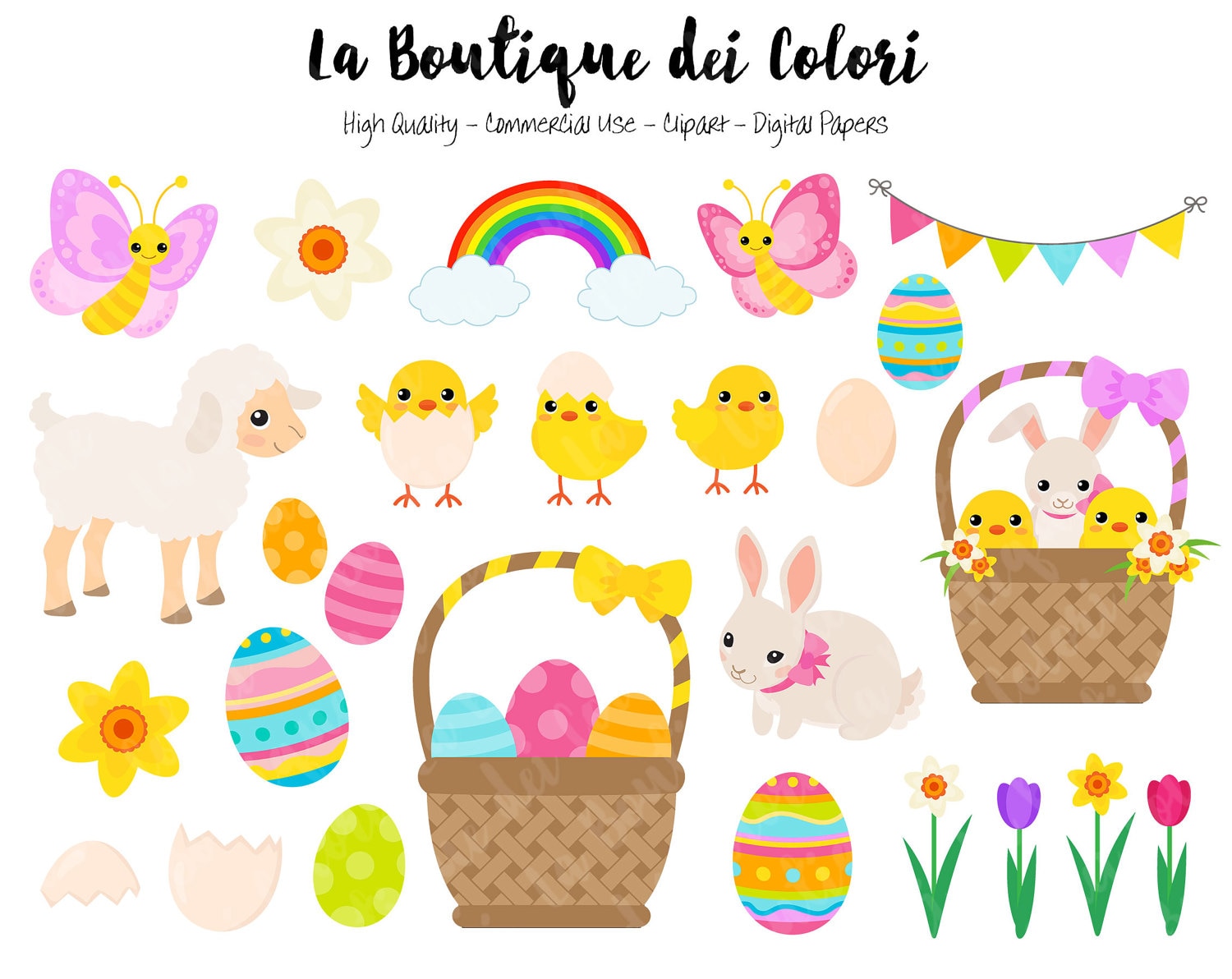 Easter Clipart Cute Graphics PNG Spring Animals Clip art