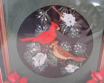 Christmas Traditions 1976 Cardinals Cross Stitch Kit