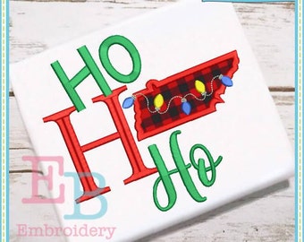 Ho Ho Ho Tennessee Applique - This design is to be used on an embroidery machine. Instant Download