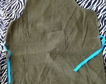 Vintage Green Canvas Apron/ Military Army Apron/ Industrial Apron/Soviet Cold War Apron/1990s/Unused