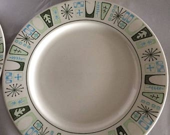 4 Taylor Smith Cathay Dinner Plates 10.5" Atomic Starburst Taylorstone