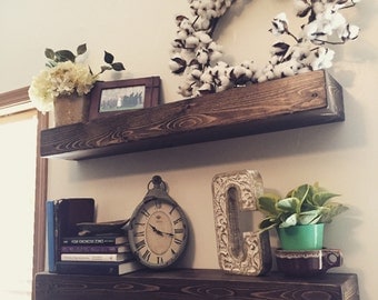 Wooden Floating Shelves//Solid Wood Shelves