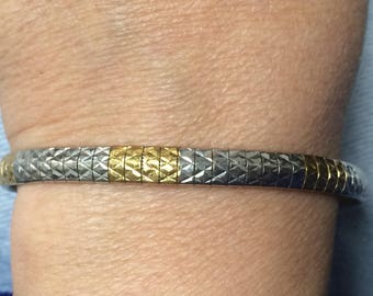 VINTAGE Sterling Silver Gold Vermeil 5mm Bracelet Italy!