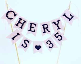 Birthday cake topper, name cake topper, custom cake topper,