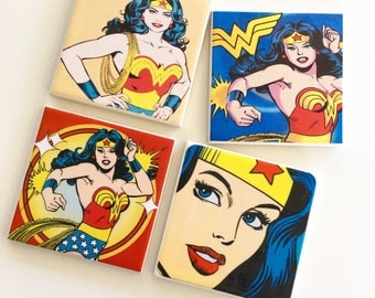 Ceramic Tile Coasters - Wonder Woman Various!