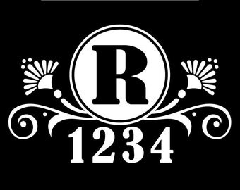 Mailbox Numbers - Monogram and Number Cut Files - Art Nouveau Design for Standard Mailboxes