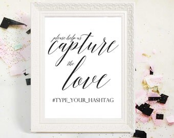 2017 SALE: Wedding Instagram Sign, Capture the Love, Instant Download, Wedding Sign, Wedding Hashtag Sign, Printable Wedding Sign, 8x10, 5x7