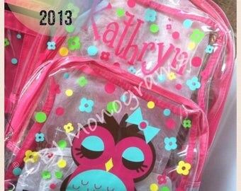 Personalized Clear Backpacks-Owl design