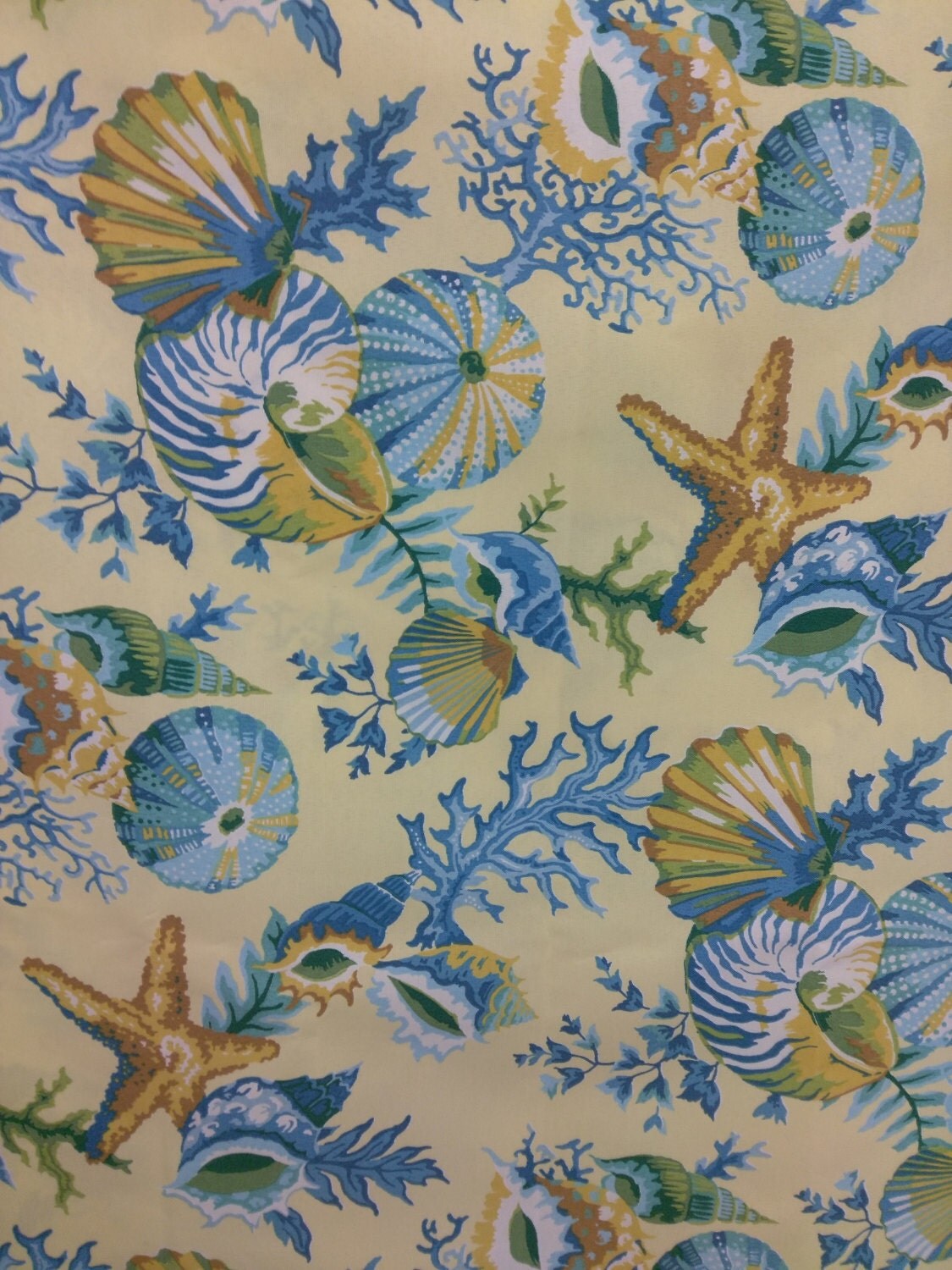 Modern Upholstery Sea Shell fabric by the yard/Seascape Design
