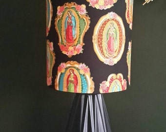 Our lady of guadalupe unique lamp shade. Stunning lampshade lights up beautifully.