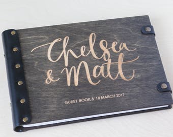 Wedding Guest Book, Guest Book, Wood Guest Book, Custom Guest Book, Guestbook, Wedding Album, Rustic Guest Book, Photo Album, Calligraphy