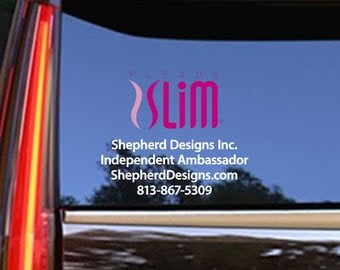 17"x11" FREE COLOR UPGRADE - Plexus Slim Small Window Personalized Full Color Decal Up To 11" Tall (Glossy) 202763412015AO