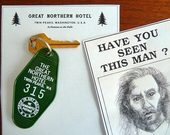 Twin Peaks Great Northern Key Fob + Stationary + Bob Print - Murder Mystery
