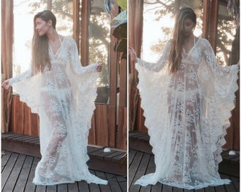 Kaftan Dress, Beach Dress, Wedding Lingerie, honeymoon gifts,lace Tunic, bridal lingerie,maxi dress, Jalabiya, Beach cover ups, beach kaftan