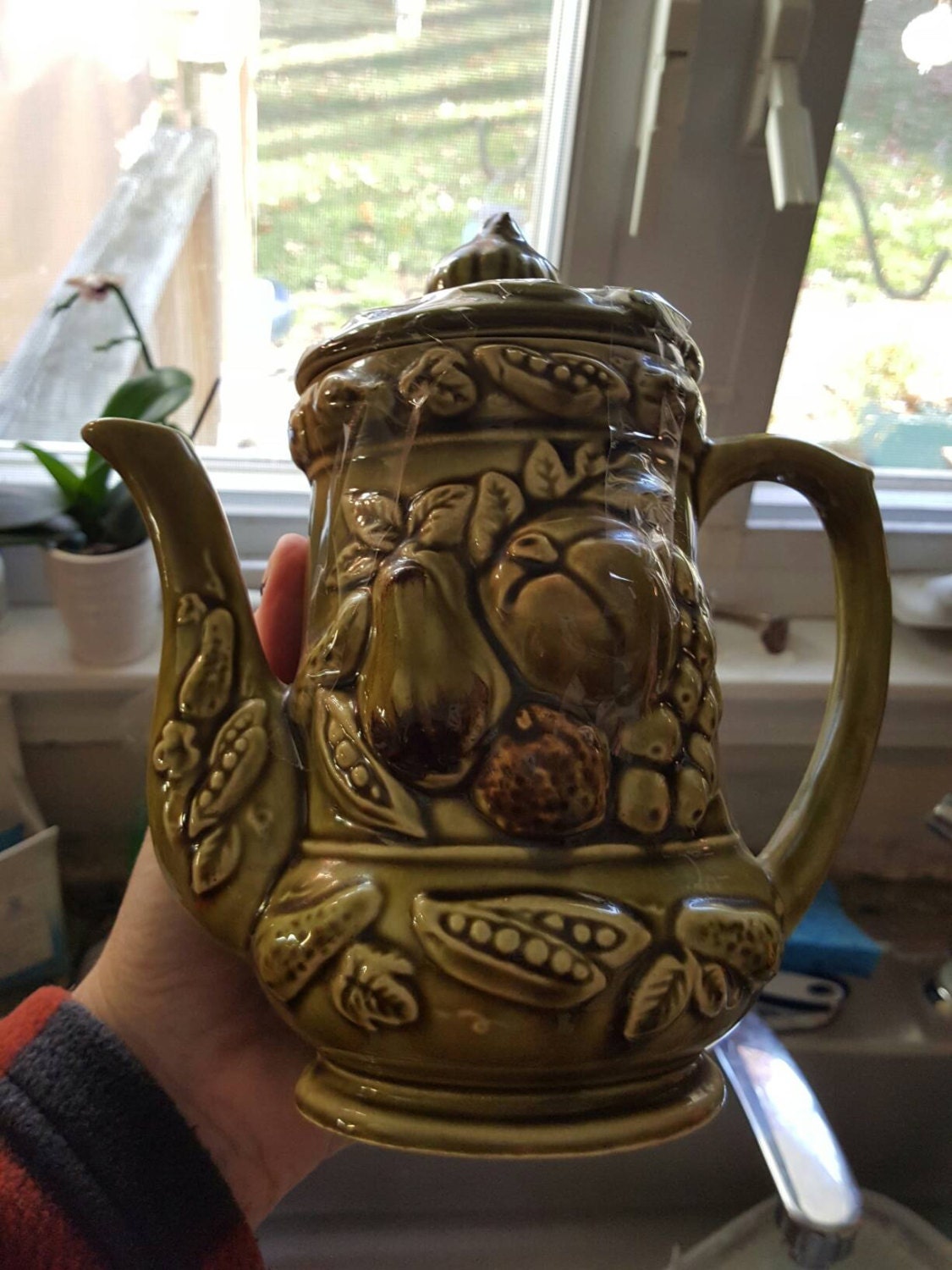 Vintage vegetables tea pot made in Japan tea pot vintage