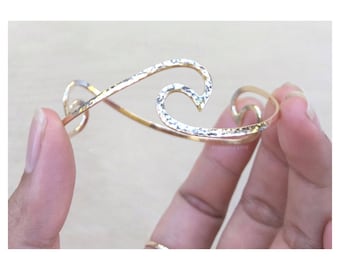 TRIPLE Wave Bangle - Wave Bangle - Wave Bracelet - 14k gold filled or sterling silver