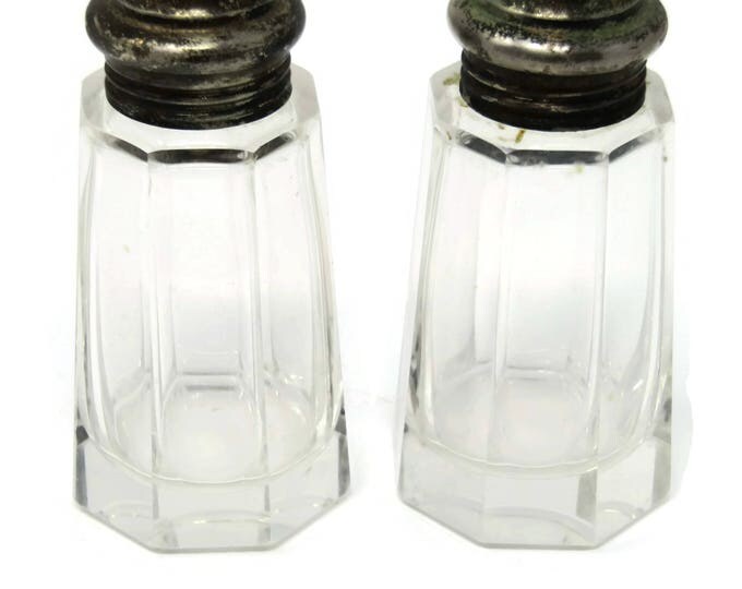 Vintage Viking Salt and Pepper Shakers, Silver Topped Shakers - Mad Men Shaker Set - Mid Century Art Deco Decor