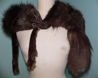 1930's Silver Fox Fur Stole From Germany