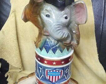 Vintage Jim Beam 1976 Republican Elephant whiskey decanter