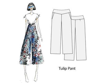 Tulip pant, sizes 8-16, sewing pattern for women, pattern for sewing, pdf sewing patterns, womens sewing pattern, sewing patterns, sewing