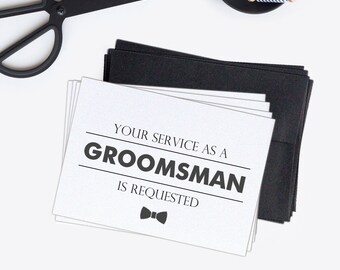 Groomsman card set (4) - Groomsman proposal - Groomsmen card - C002-5S
