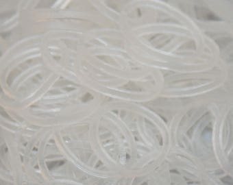 Clear Jelly Rainbow Loom Bands - 600 bands & 24 c-clips