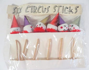Vintage Birthday Clown Cupcake Toppers Picks - Clown Cake Toppers Decorations