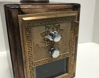 Vintage Post Office Door Bank With Pipe Coin Opening- Combination Lock Post Office Door Bank