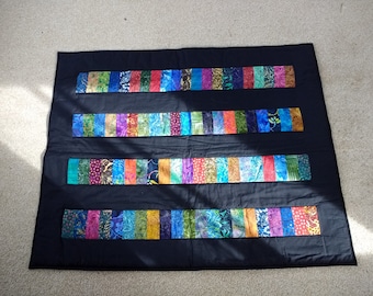 Batik coin quilt wall hanging or baby blanket