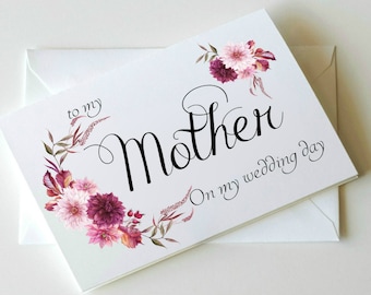 To my Mother card, mother of the bride card, mother of the bride gift, mother of the groom card, mother of the groom gift