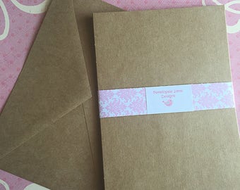 100 5x7 Flat Printable Wedding Anouncement Shower Kraft Cards Print Your Own Kraft Cardstock with Envelopes