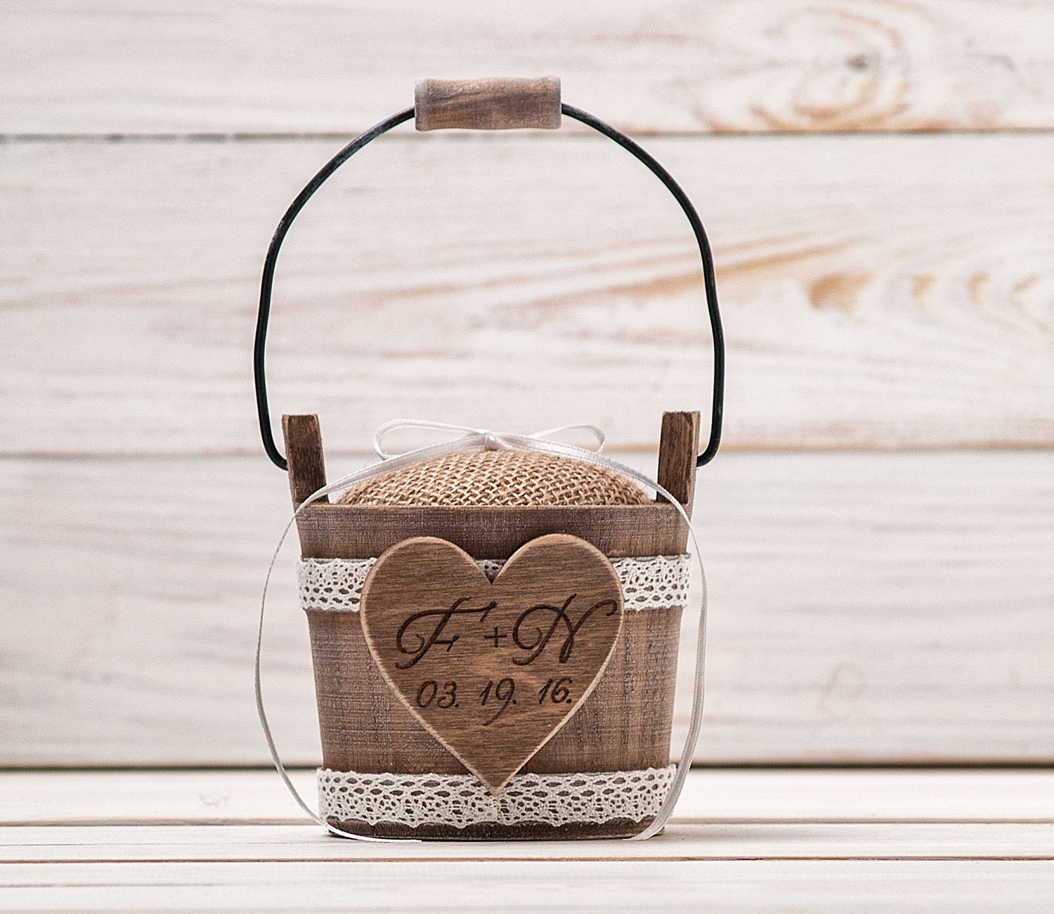 Wedding Ring Pillow Ring Bearer Pillow Ring Box Rustic Ring