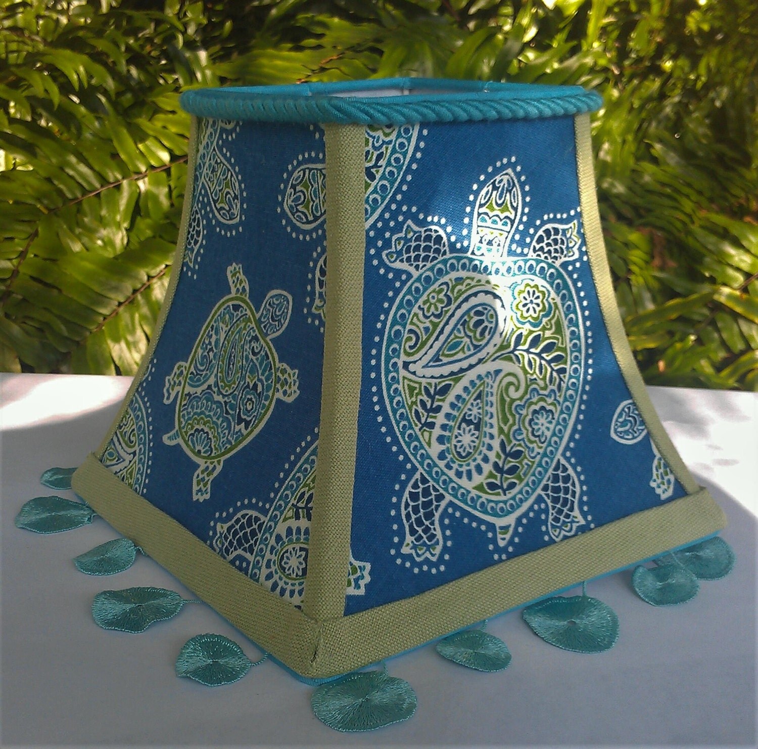 Turquoise Lampshade Tommy Bahamas Tranquil Turtles Square