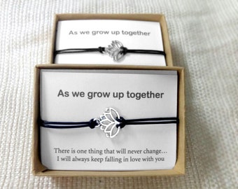 His And Hers, Lotus Bracelet, Love Couple Bracelet, Couples Gift, Couples Jewelry, Husband Gift, Wife Gift,Matching Bracelets,Couples Shower