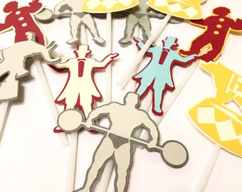 Carnival cupcake toppers, circus cupcake toppers, carnival decorations, carnival birthday, carnival food picks