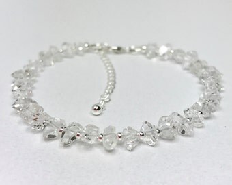 •CLUSTER• dendritic opal + black tourmaline + herkimer diamond + silver twist-on cuff bracelet