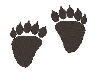 Bear paw prints embroidery design instant downland assorted sizes. machine embroidery designs bear prints, paw prints