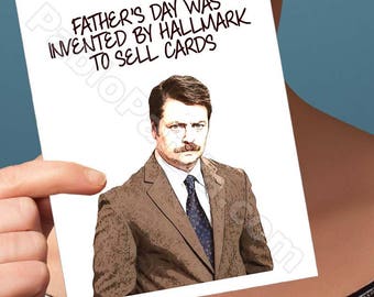 Funny Fathers Day | Ron Swanson | Tom Haverford Aziz Ansari Fathers Day Card Funny Father Card Funny Dad Card Gift For Dad Fathers Day Gift