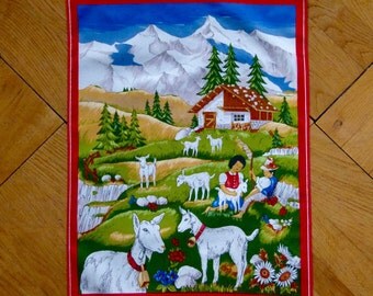 Heidi vintage tea towel from Switzerland