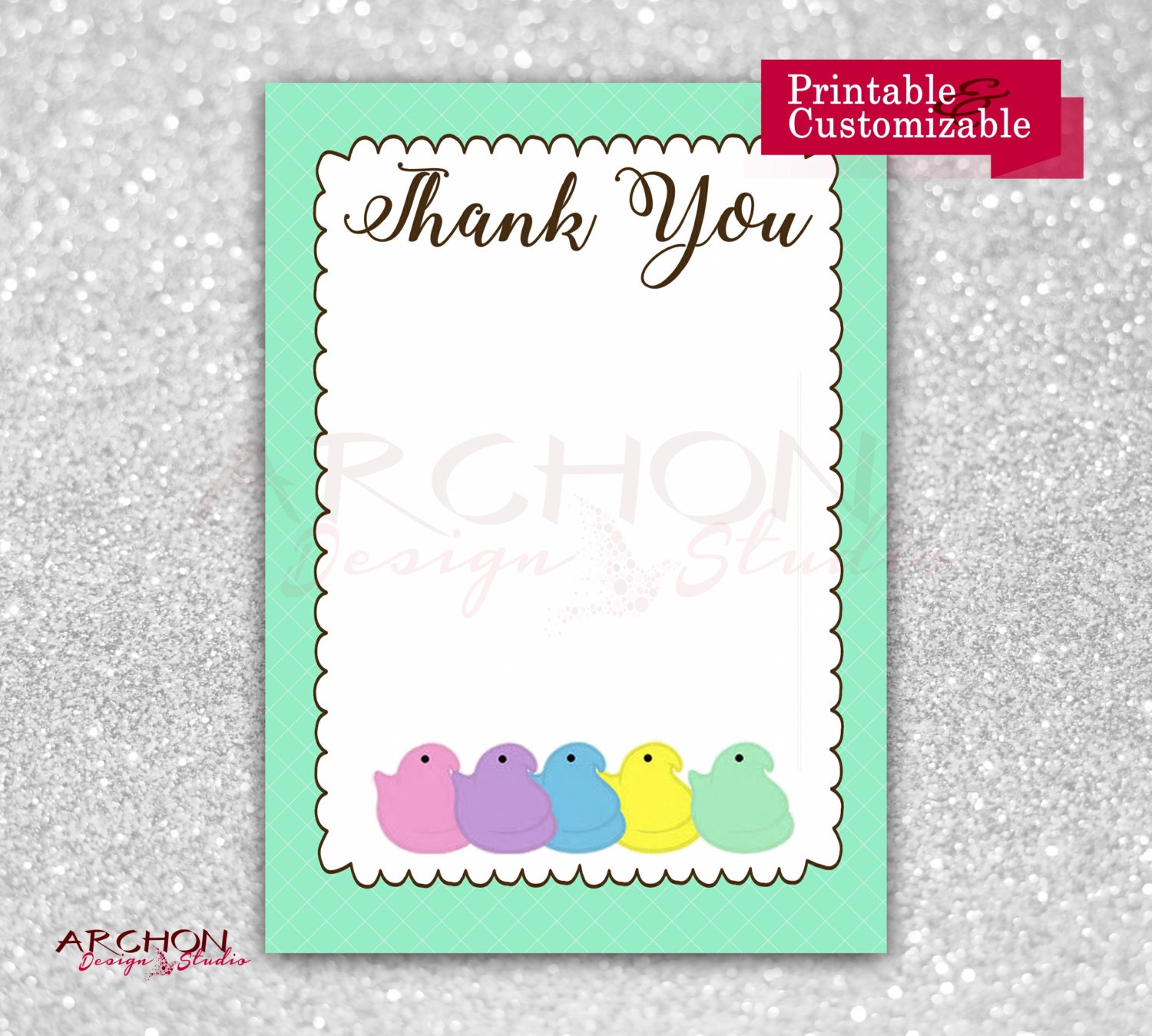 Easter Party Thank You Card Printable & Personalized