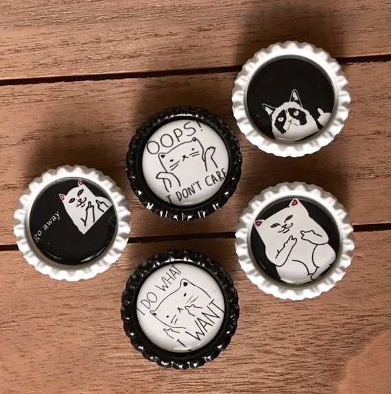 Funny Cat Bottle Cap GiftsParty FavorsCoworker