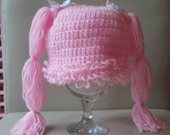 Cabbage patch hat, toddler crochet hat, cabbage patch wig, baby wig, shower gift, doll wig, costume wig, costume, ready to ship