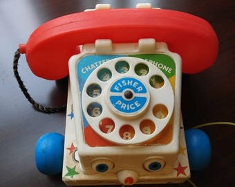 Vintage 1985 Fisher Price Chatter Telephone Pull Toy