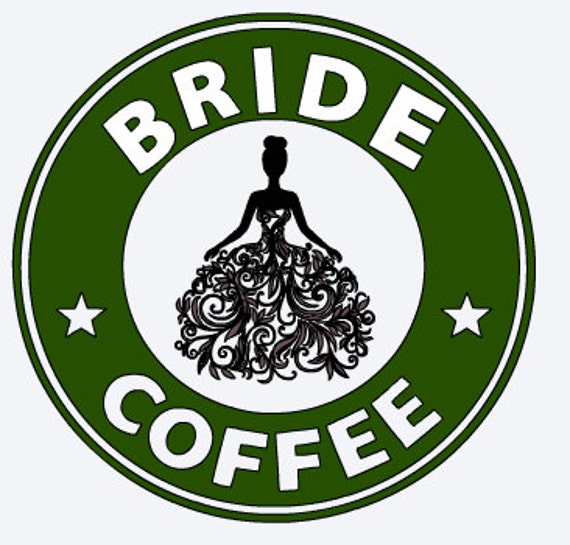 SVG, bride coffee, starbucks logo, wedding starbucks ...