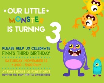MONSTER birthday party invite