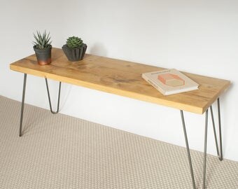 Marley Wooden Bench | Hairpin Bench | Industrial Bench | Mid Century Modern | Reclaimed Wood Bench | Eco Friendly Bench