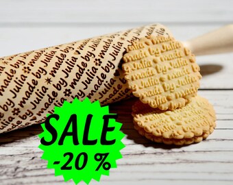 SALE Personalized rolling pin, laser engraved rolling pin with name, personalized wedding gift, custom name