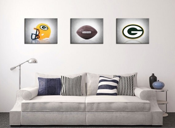 Discount Set of 3 Green Bay Packers photo printboys by IprayStudio