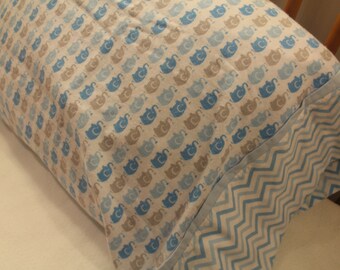 Elephant Print Flannel Standard Size Pillowcase